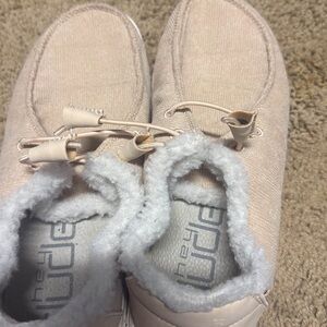 Hey Dude Light Tan Cozy Slip-Ons